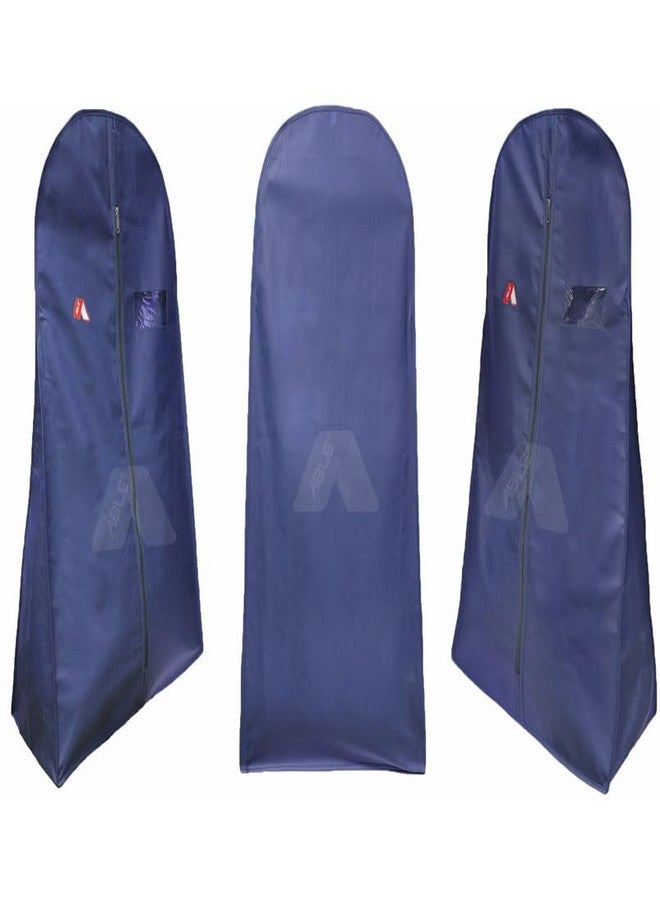 ABLE 62 Inch Wedding & Lehenga Dress Cover Garment Bag with 14 Inch Gusset, Breathable, Dust Protector, for Extra Wide Dress. Navy Blue Non-Woven Fabric Pack of 1 Pcs - Image 1